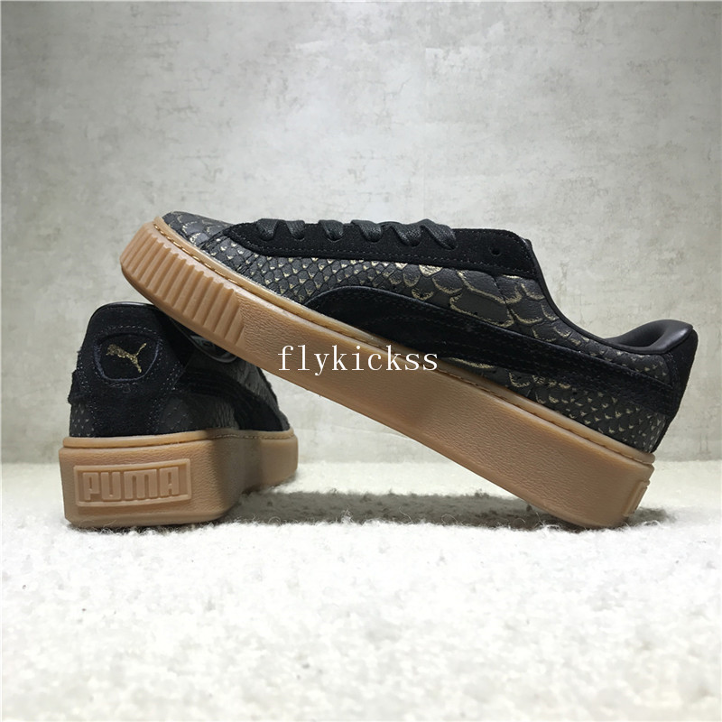 Puma Fenty Rihanna Suede Platform Black Fish Scales